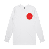 Red Circle Band Collage Long Sleeve T-shirt White